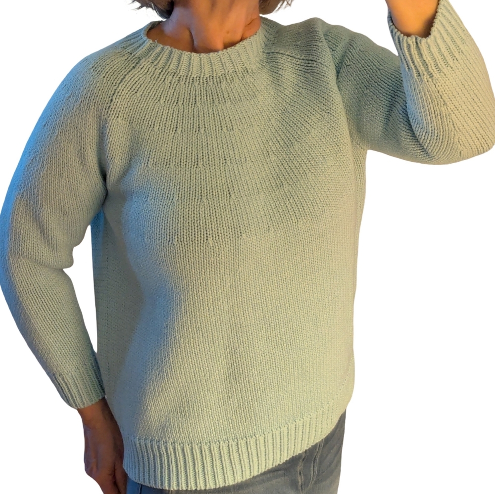 Demylee Teal Crewneck Vintage Cotton Sweater Size M
